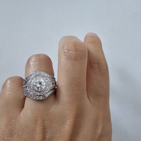 3Pc 925 sterling silver weeding ring - Picture 3 of 6